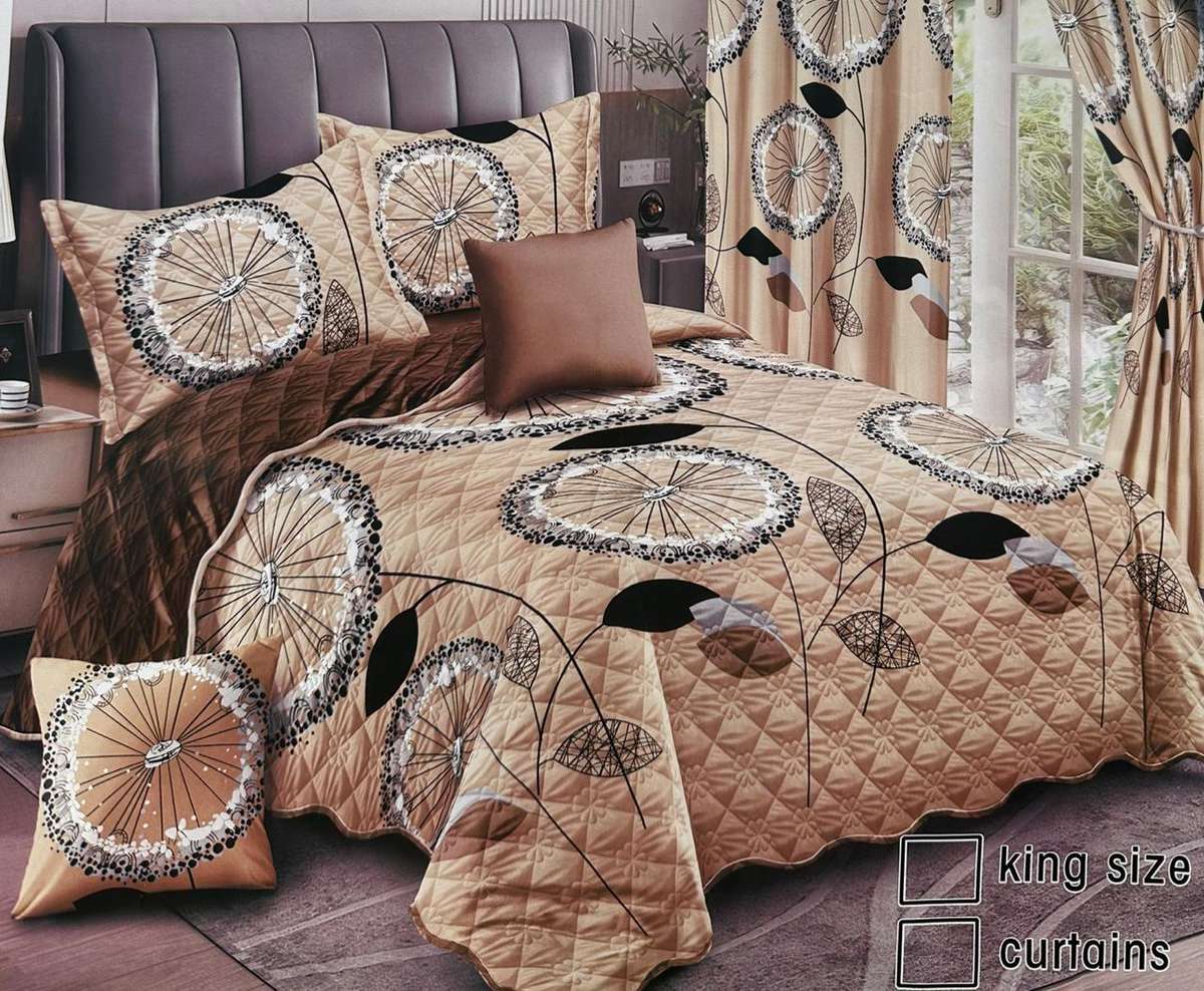 5 Piece Quilted Bedspread, Queen To King Size