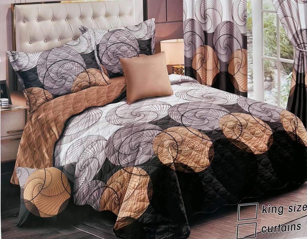 5 Piece Quilted Bedspread, Queen To King Size