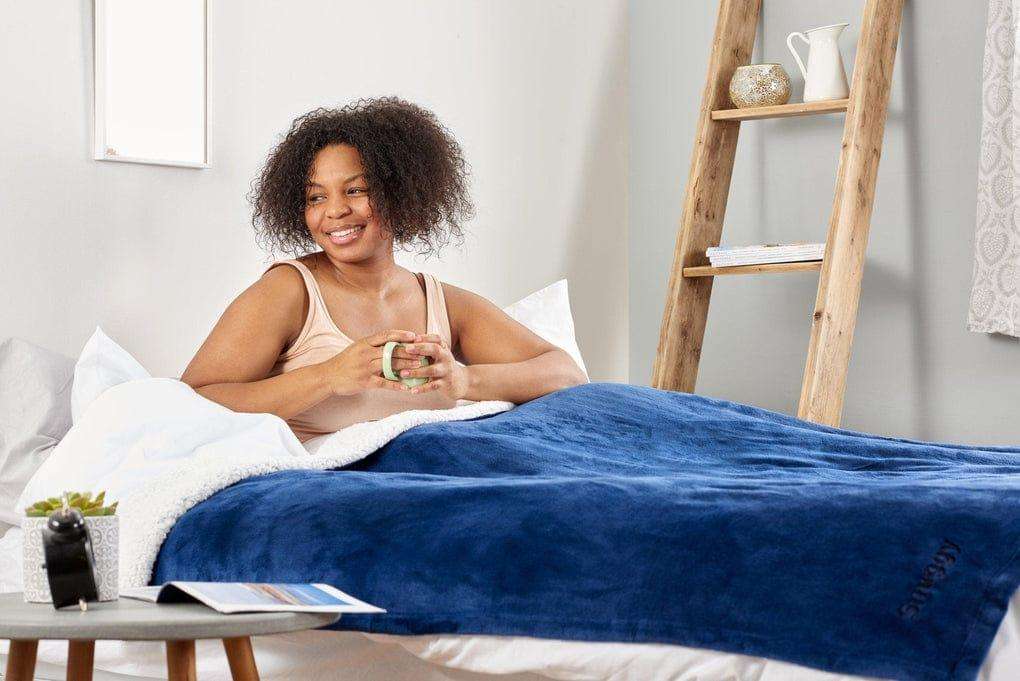 Soft Sherpa Blanket Queen Size - Navy