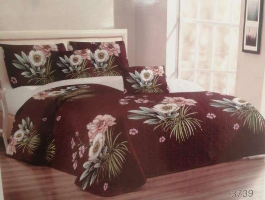 5 Piece Quilted Bedspread Set, Size: Queen