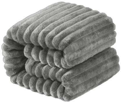 Fluffy Ribbed Fleece Throw Blanket, 180cm x 150cm, different colors