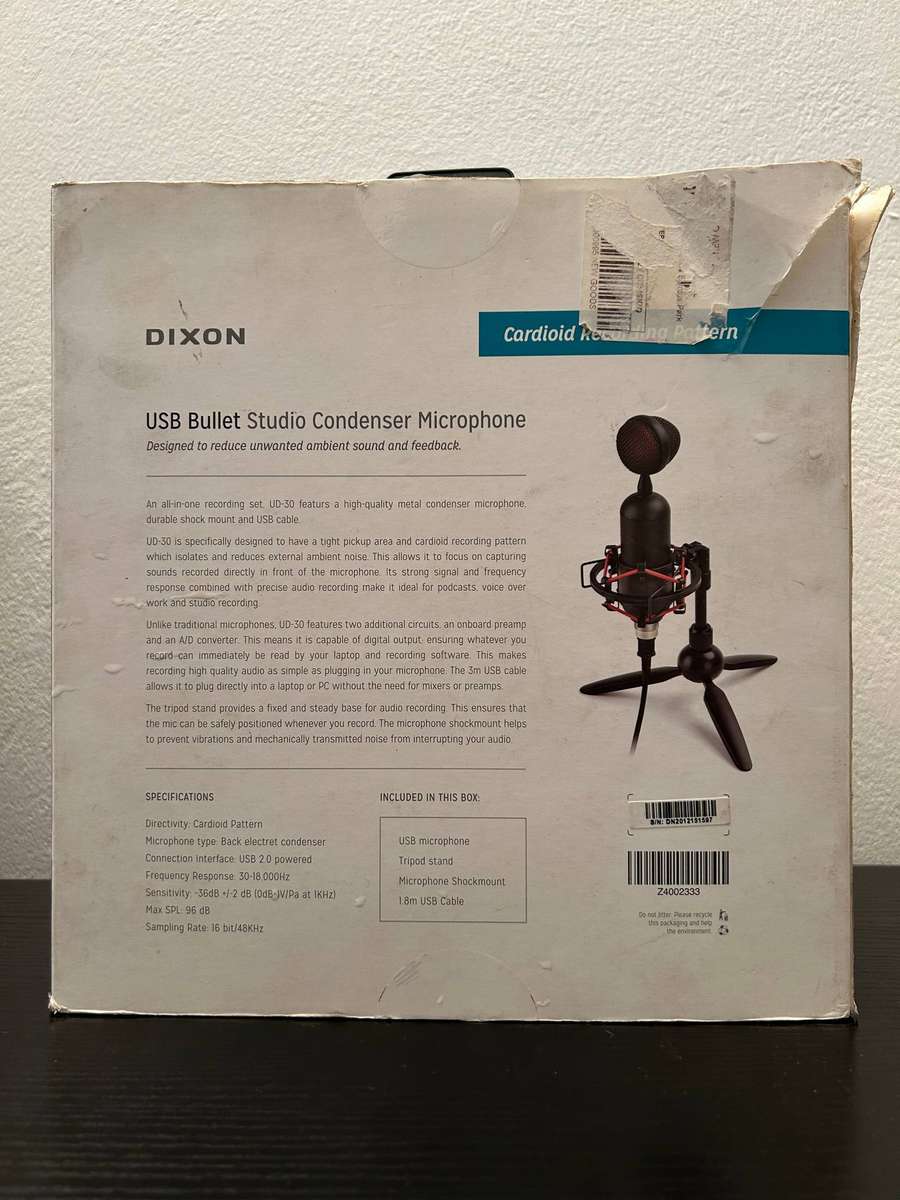 Dixon USB Bullet Studio Condenser Microphone (UD-30)  With Stand & Shockmount