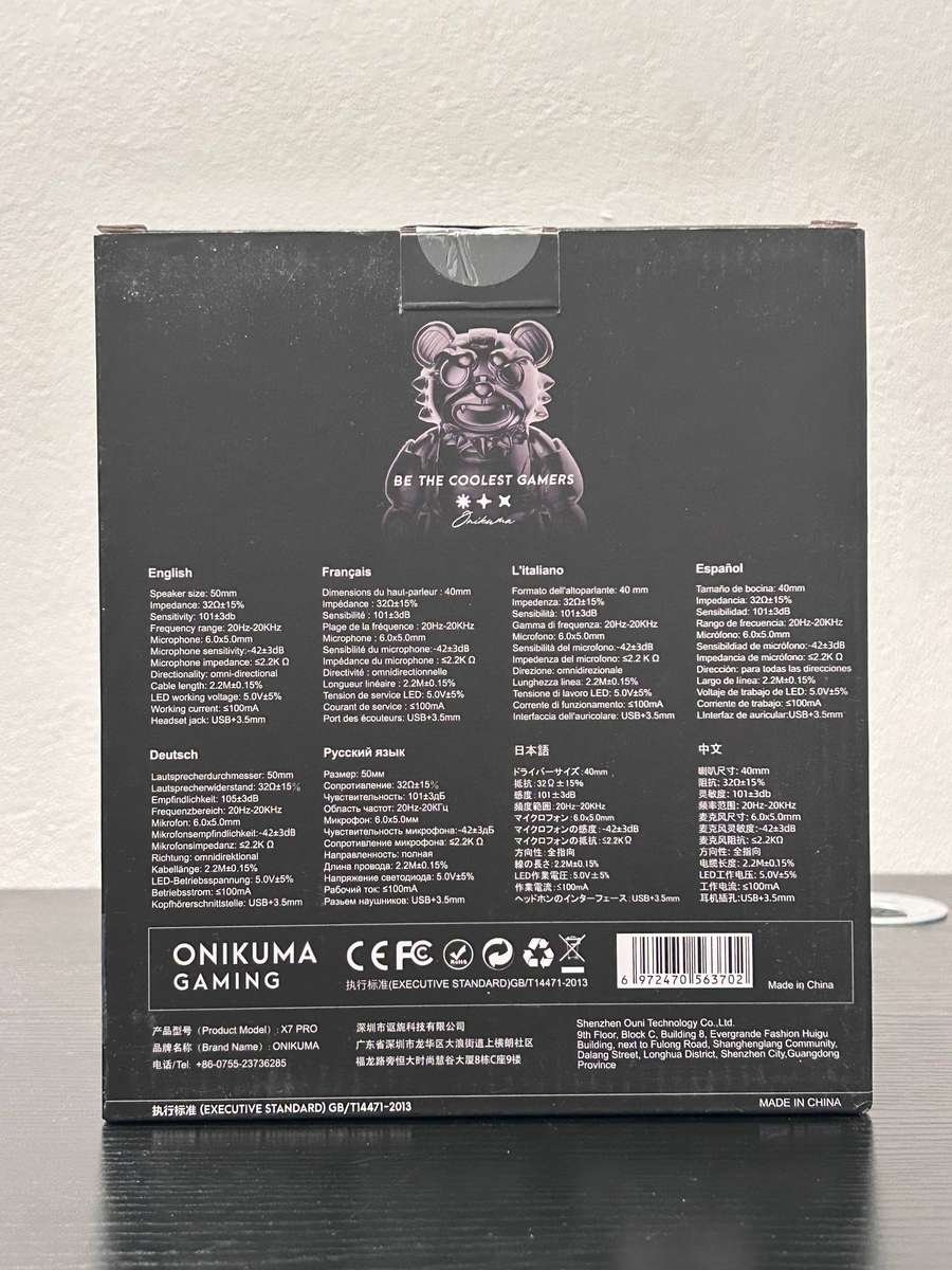 Onikuma X7 Pro Wired Gaming Headset - RGB, Noise-Cancelling Mic