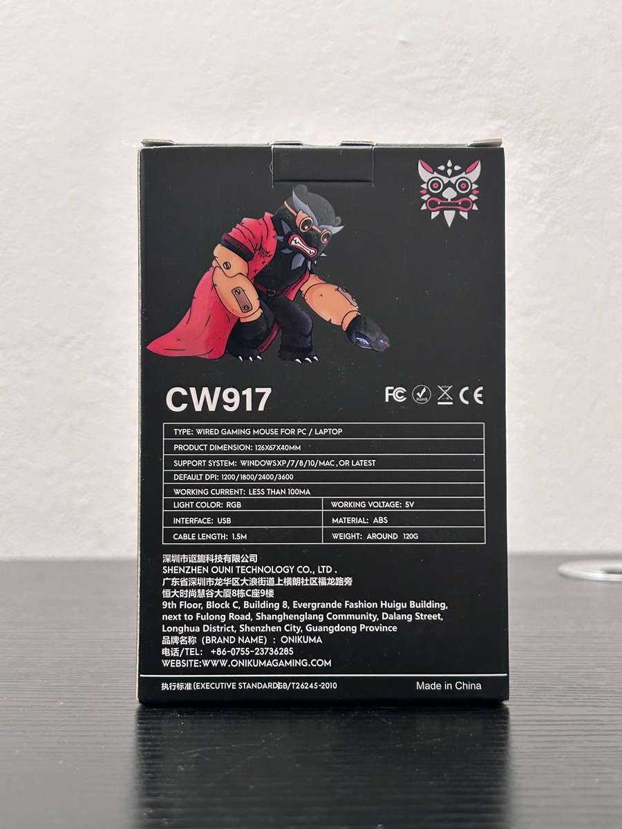 Onikuma CW917 Professional Gaming Mouse - Ergonomic Design & RGB Wired