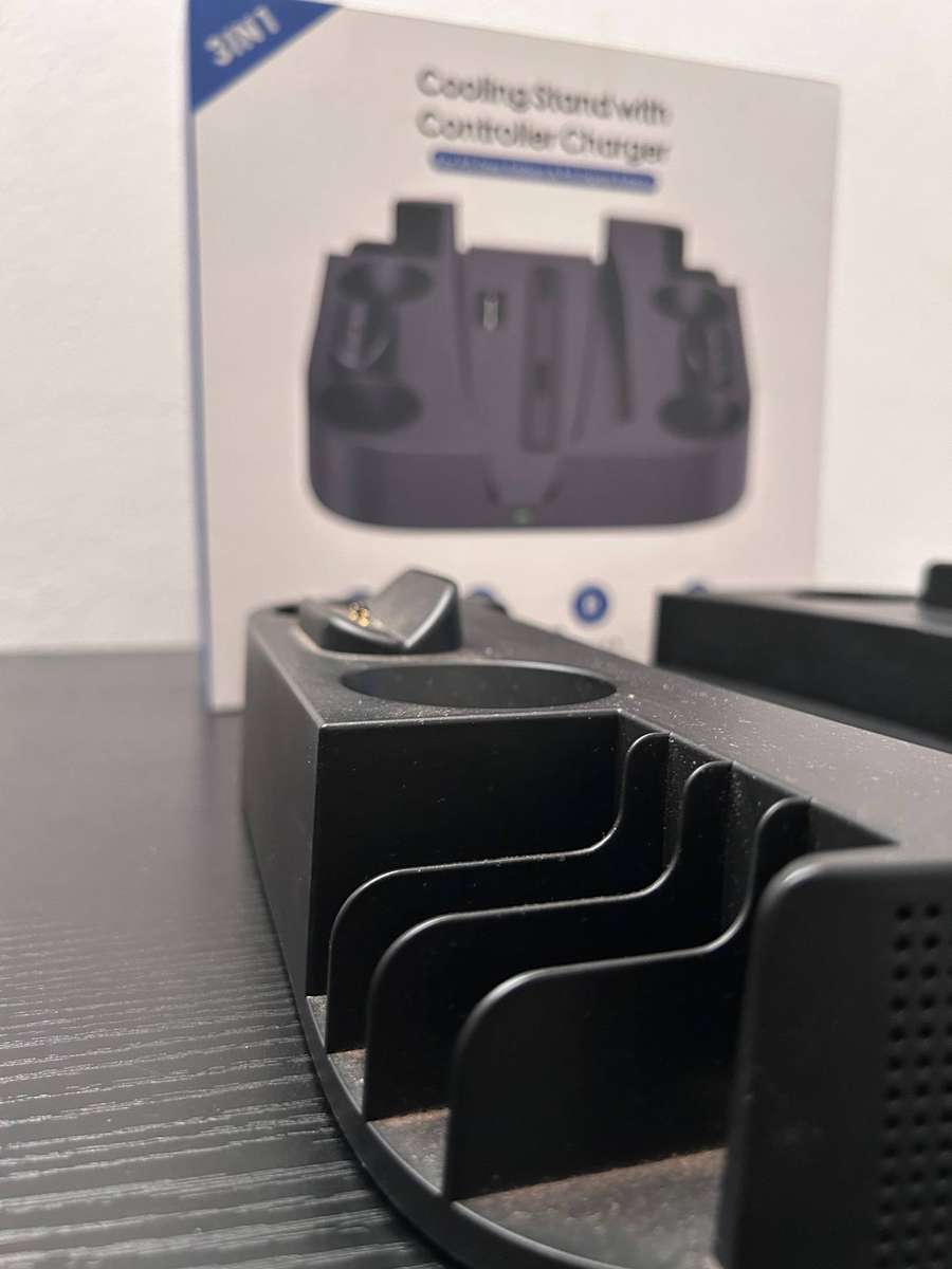 PS5 3-in-1 Vertical Cooling Stand with DualSense Controller Charger & Game Storage