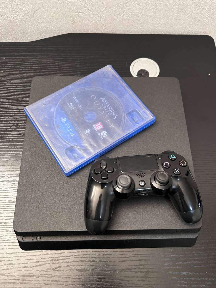 PlayStation 4 Slim 500GB Console Bundle - Black with DualShock 4 & Assassin's Creed Odyssey