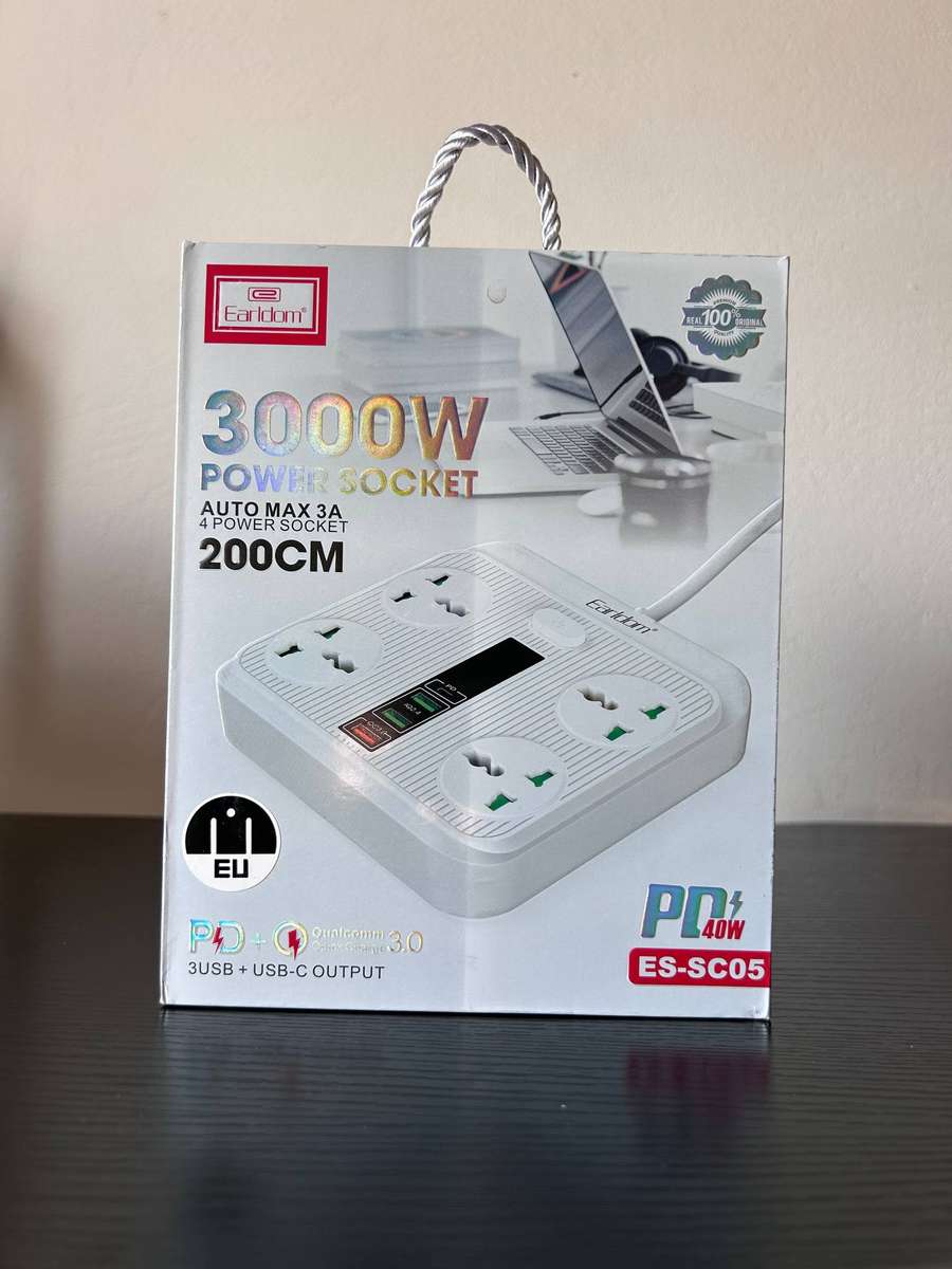 Earldom 3000W Power Socket with 40W PD & QC3.0 Fast Charging