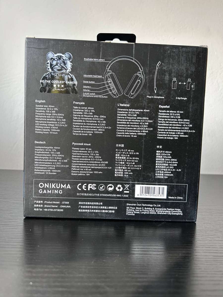 ONIKUMA GT808 Three-Mode Wireless Gaming Headset  Black