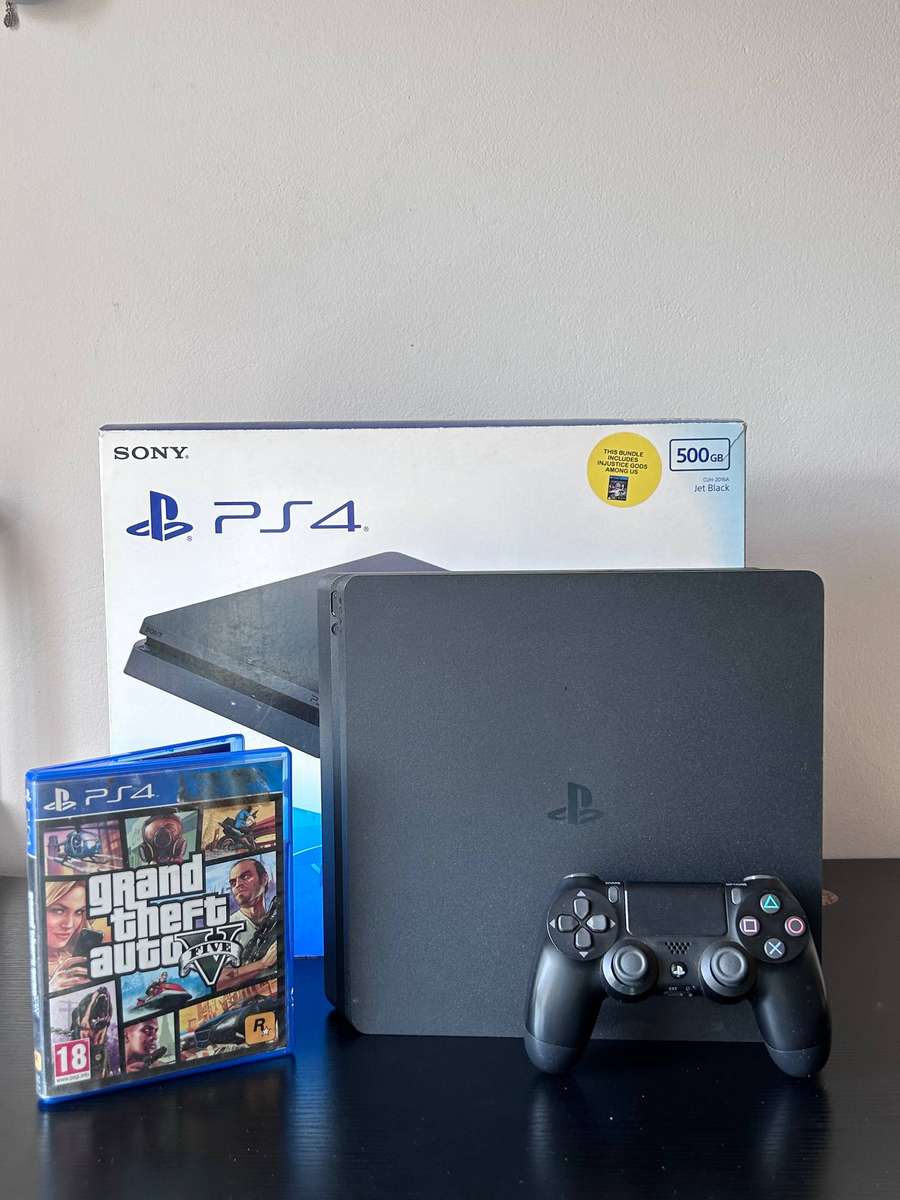 Sony PlayStation 4 Slim 500GB Bundle - Jet Black - Grand Theft Auto V Included