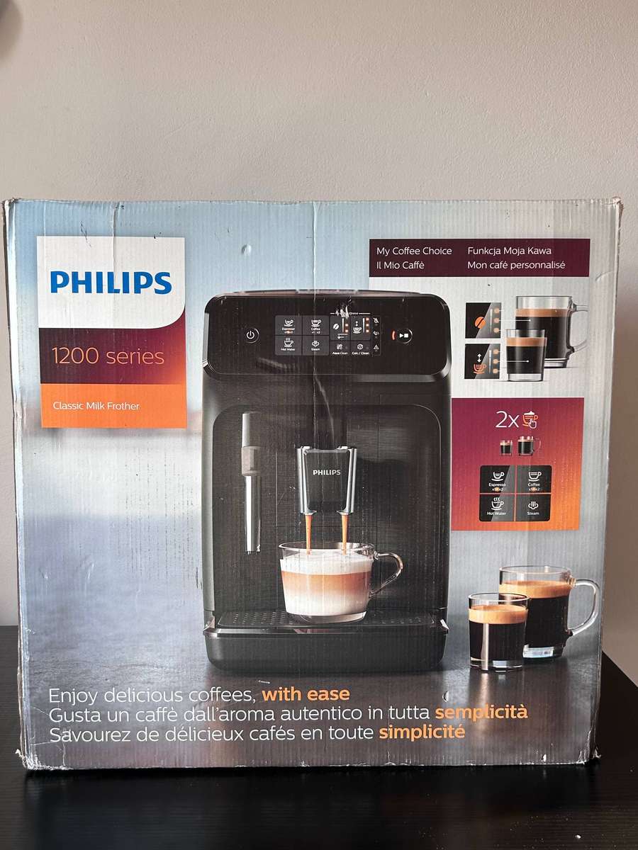 Philips 1200 Series Fully Automatic Espresso Machine - Classic Milk Frother - Black