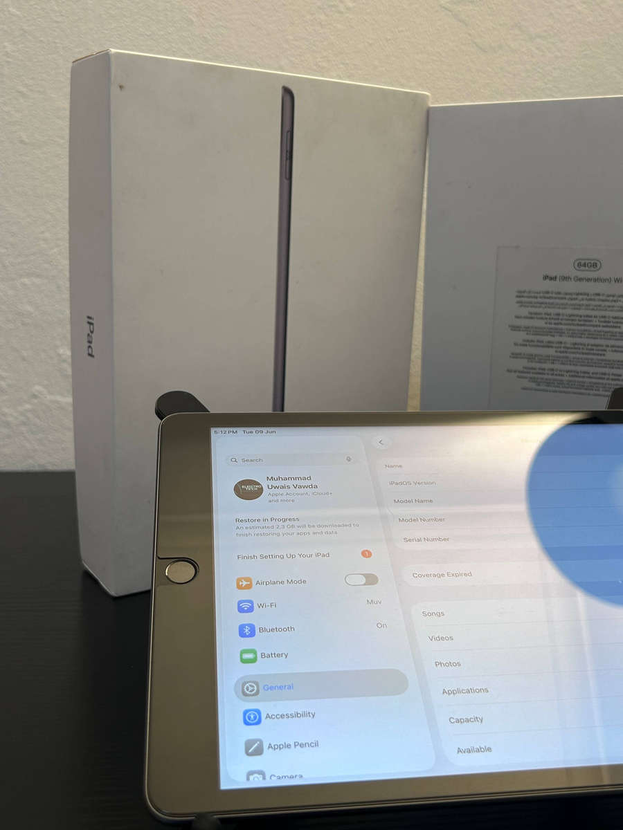Apple iPad 9th Generation 64GB Wi-Fi (Space Grey) - Boxed with Original Accessories