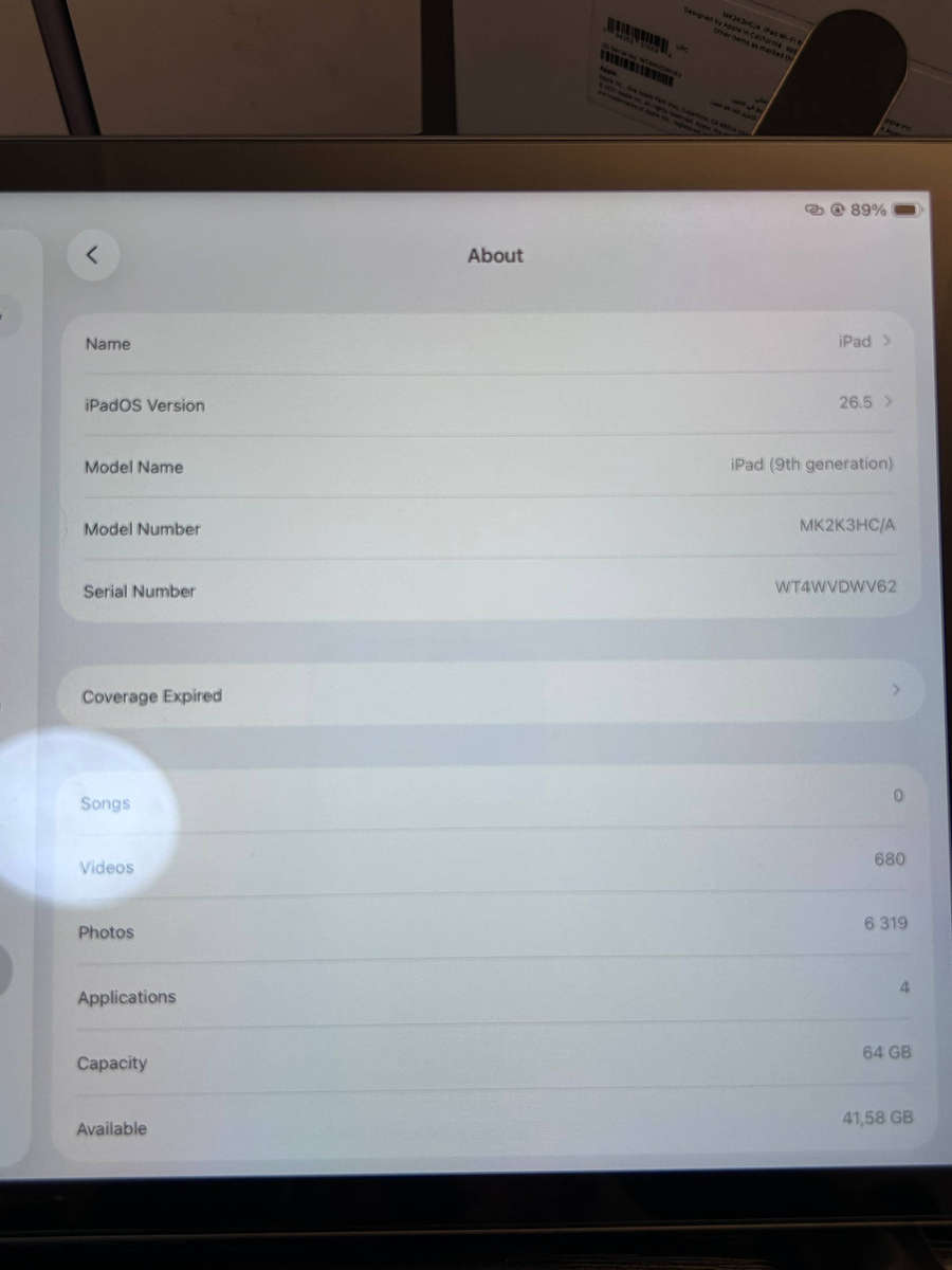 Apple iPad 9th Generation 64GB Wi-Fi (Space Grey) - Boxed with Original Accessories
