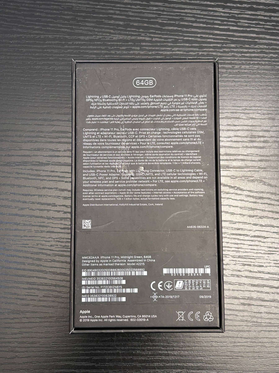 Apple iPhone 11 Pro 64GB (Midnight Green) - Boxed