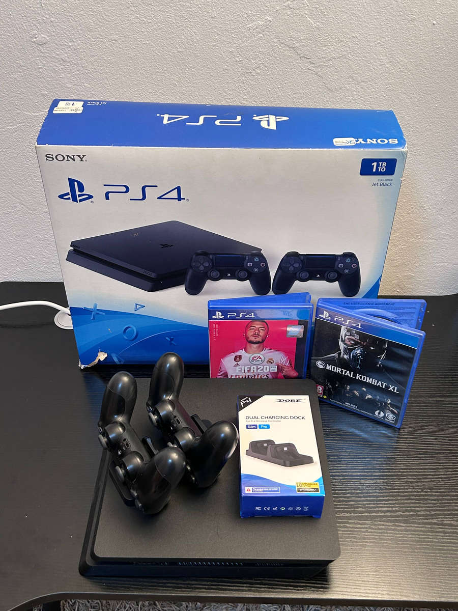 Sony PlayStation 4 (PS4) Slim 1TB Jet Black Console Bundle