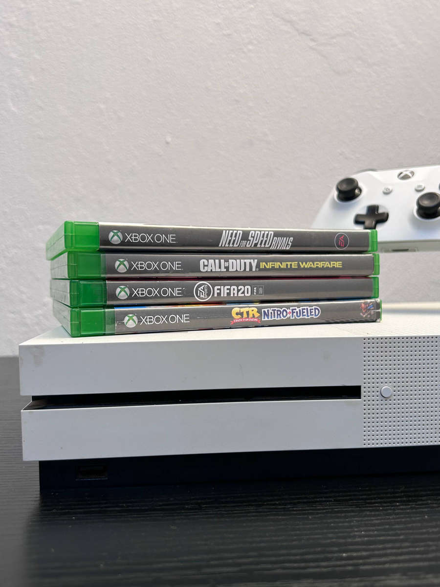 Microsoft Xbox One S 500GB Console Bundle  Includes 4 Games & Cables