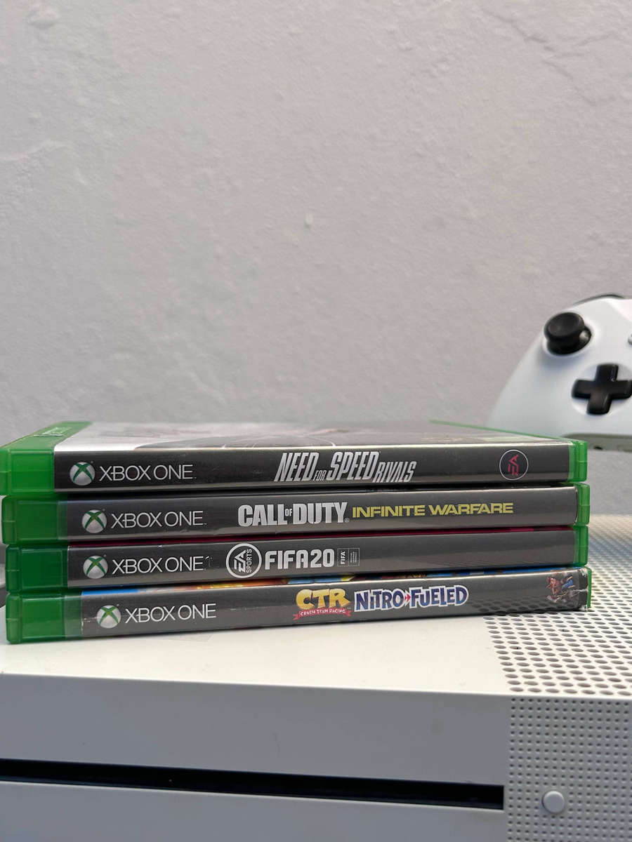 Microsoft Xbox One S 500GB Console Bundle  Includes 4 Games & Cables