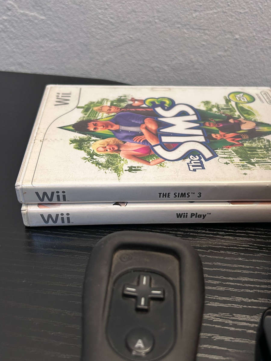 Nintendo Wii Black Console Bundle + Remote + Nunchuk & 2 Games