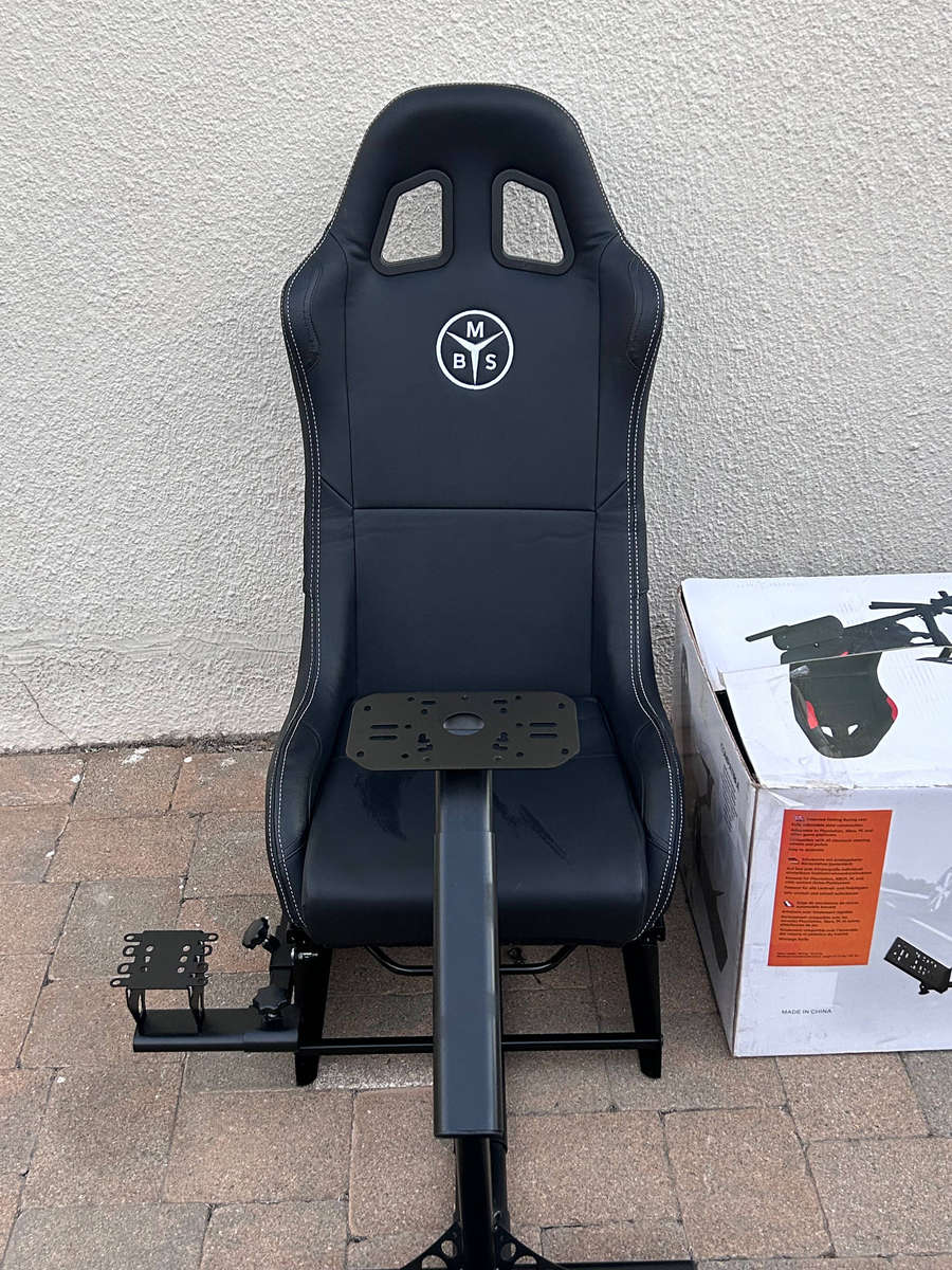 MBS Elite Racing Simulator Cockpit with Adjustable Bucket Seat & Gear Shifter Mount