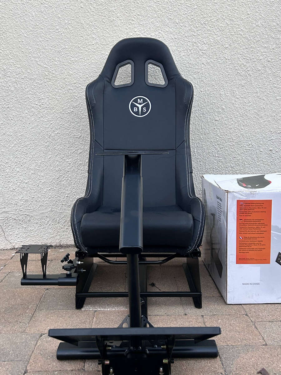MBS Elite Racing Simulator Cockpit with Adjustable Bucket Seat & Gear Shifter Mount