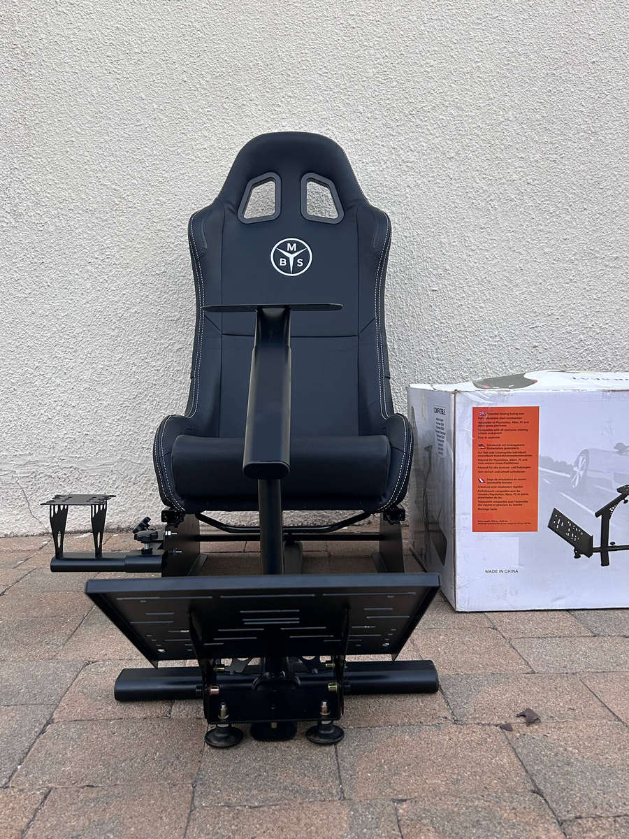 MBS Elite Racing Simulator Cockpit with Adjustable Bucket Seat & Gear Shifter Mount