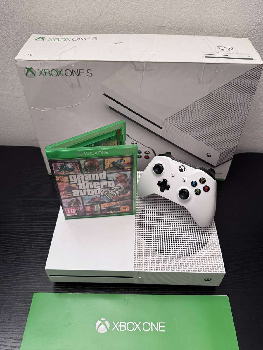 Xbox One S 1TB Console Bundle | White | Controller | GTA V | Original Box