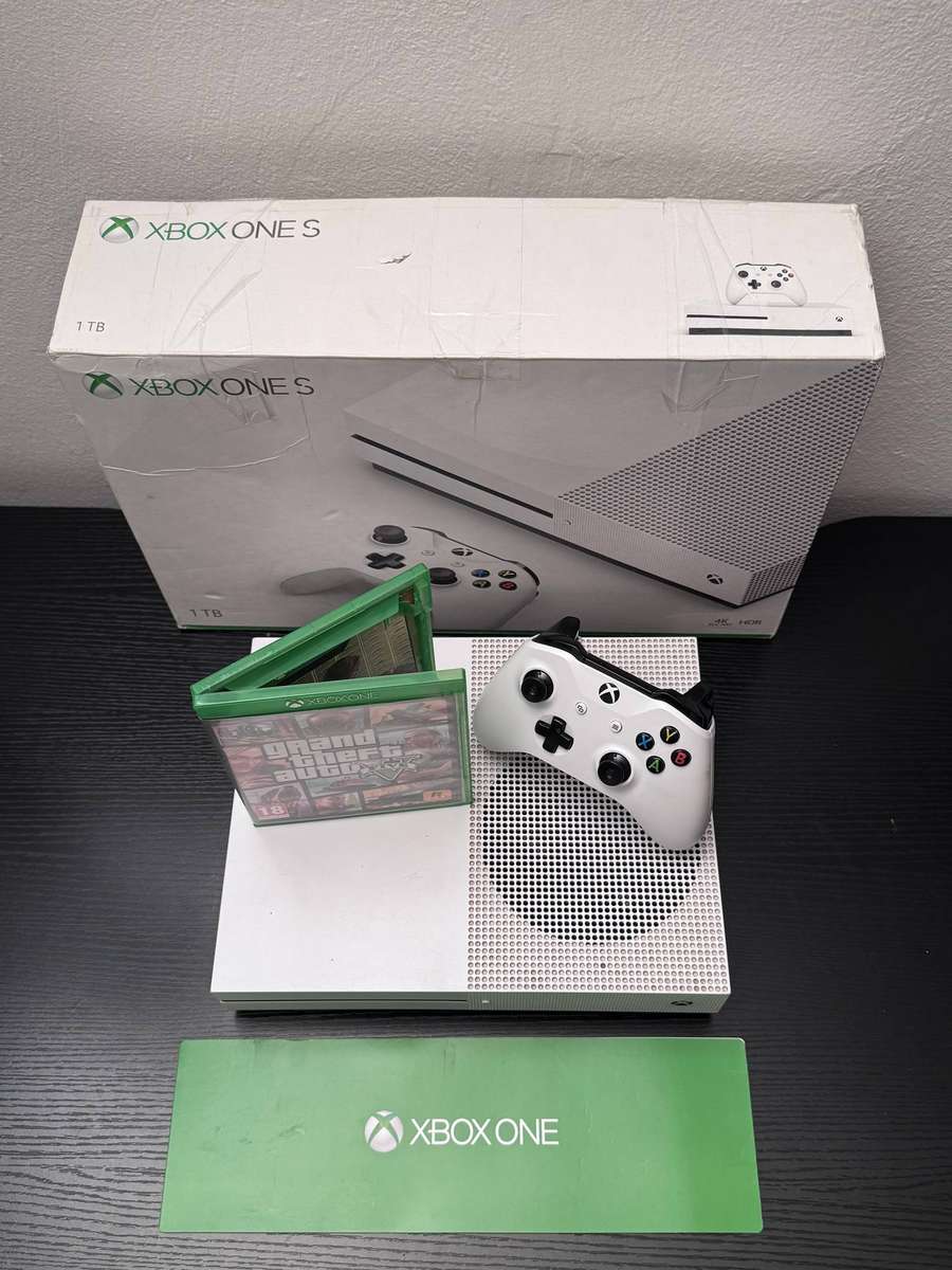 Xbox One S 1TB Console Bundle | White | Controller | GTA V | Original Box