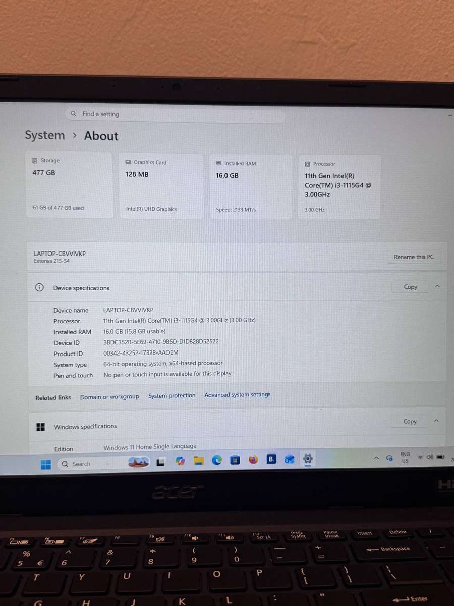 Acer Extensa 15 15.6" Laptop (Intel Core i3-1115G4 / 16GB RAM / 512GB SSD / Win 11)