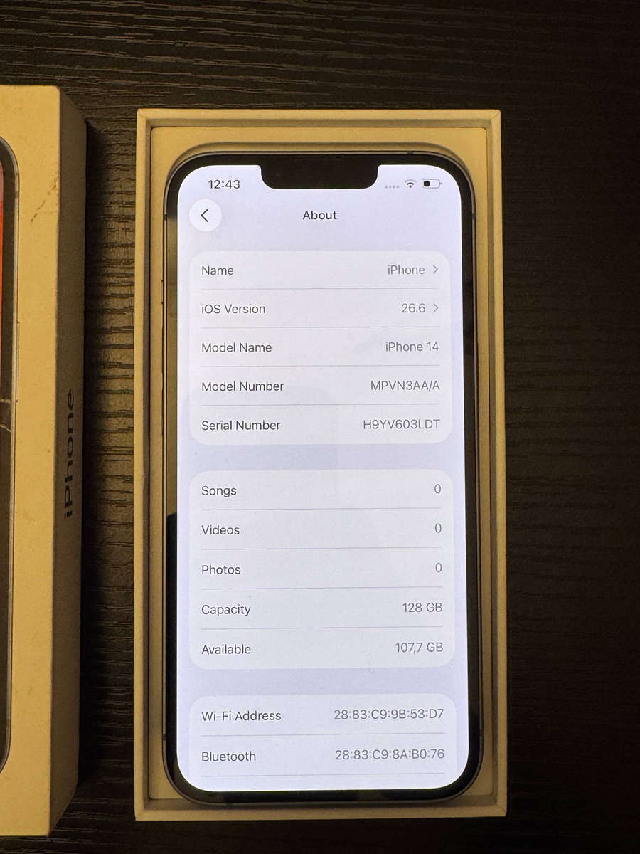 Apple iPhone 14 128GB - Blue - Boxed (86% Battery Health)