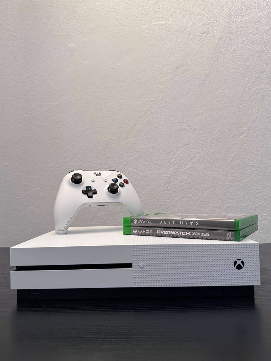 Xbox One S 500GB Console Bundle + Controller & 2 Games (Destiny 2 & Overwatch)