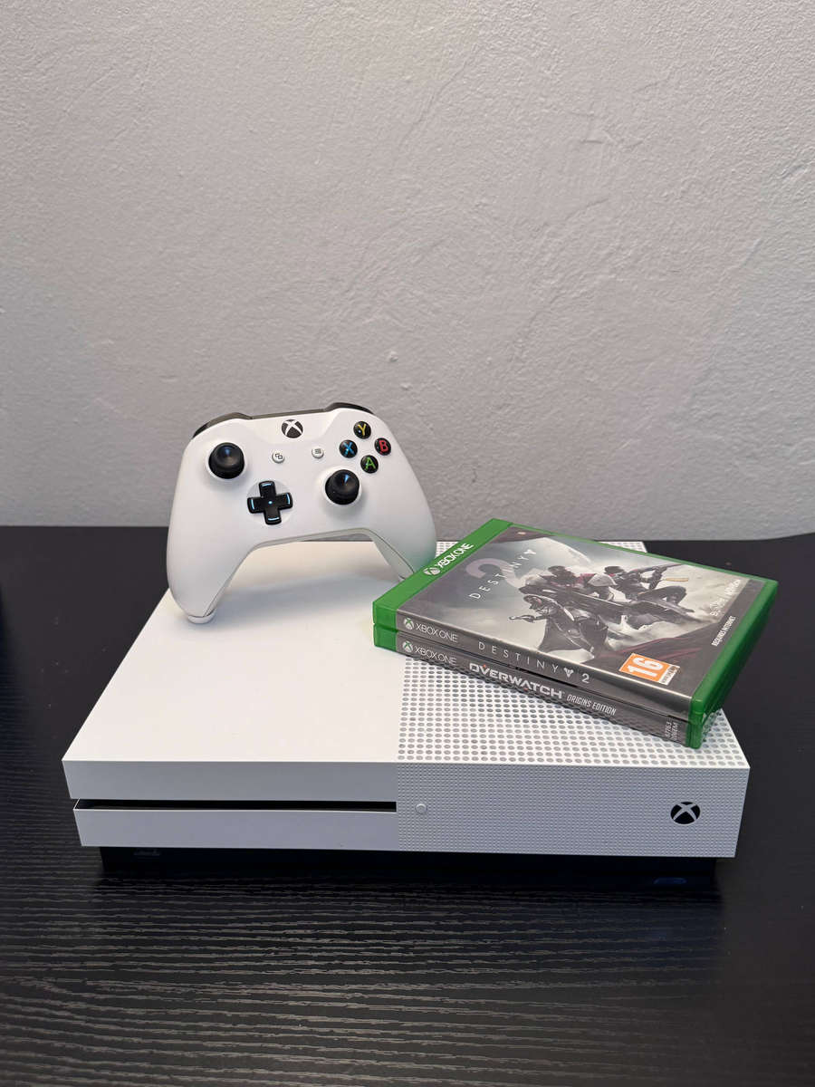 Xbox One S 500GB Console Bundle + Controller & 2 Games (Destiny 2 & Overwatch)