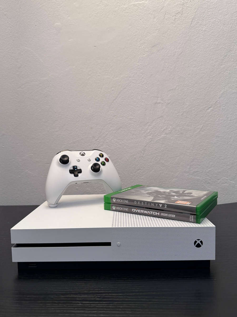 Xbox One S 500GB Console Bundle + Controller & 2 Games (Destiny 2 & Overwatch)