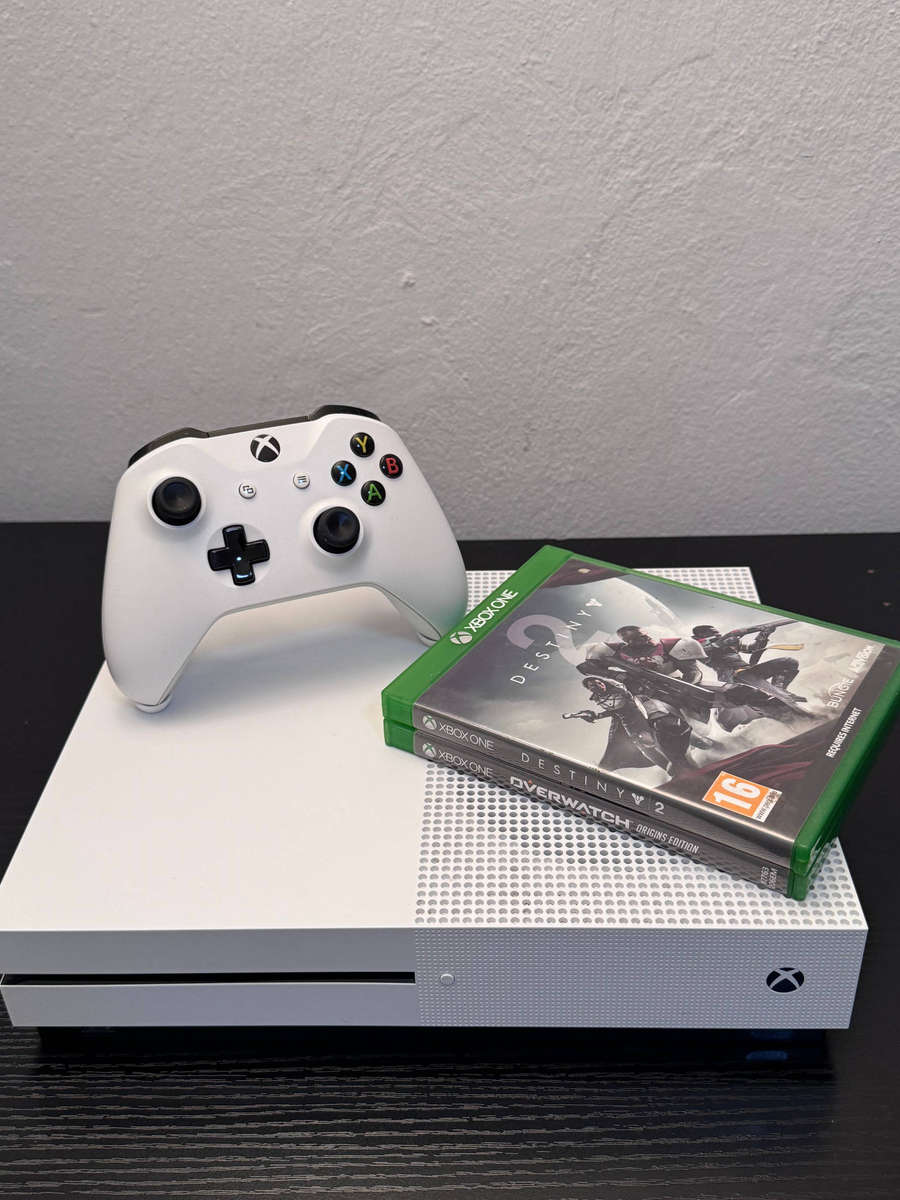 Xbox One S 500GB Console Bundle + Controller & 2 Games (Destiny 2 & Overwatch)