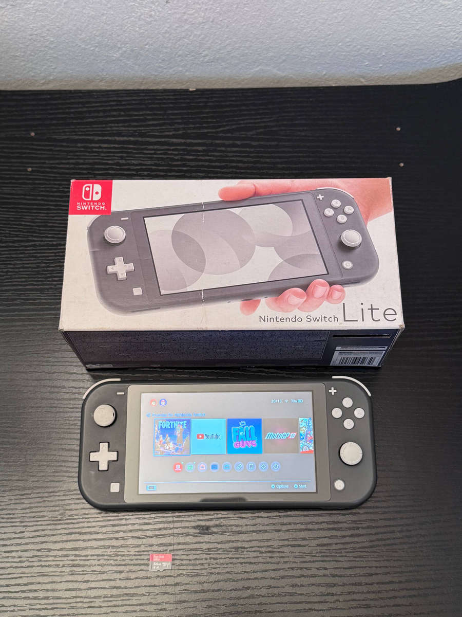 Nintendo Switch Lite 32GB Handheld Console (Grey) + 64GB MicroSD Card & Box