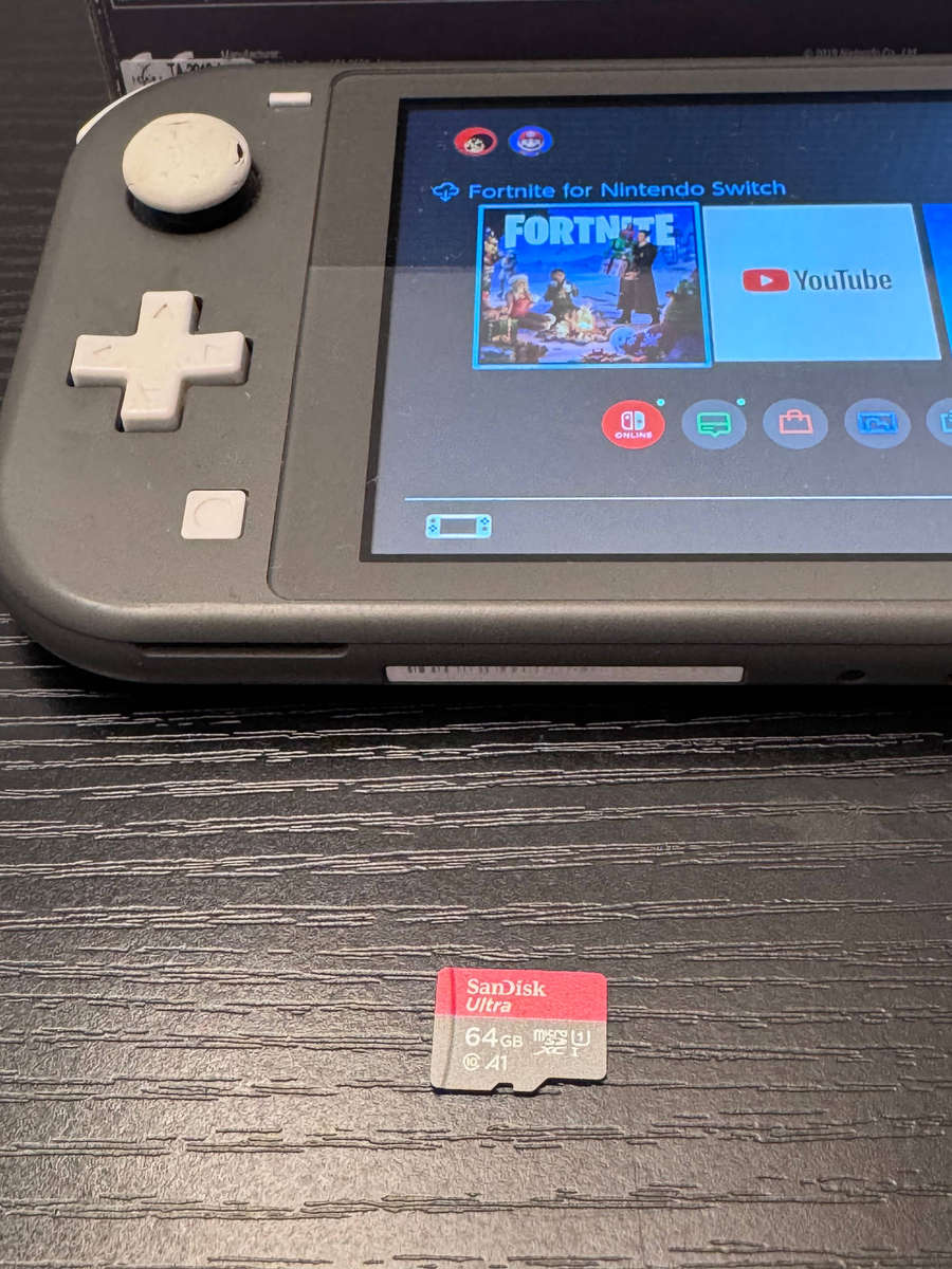 Nintendo Switch Lite 32GB Handheld Console (Grey) + 64GB MicroSD Card & Box