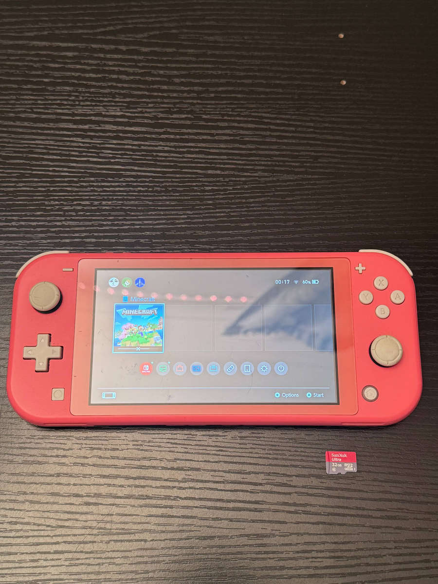 Nintendo Switch Lite 32GB Handheld Console - Coral Pink + 32GB MicroSD Card