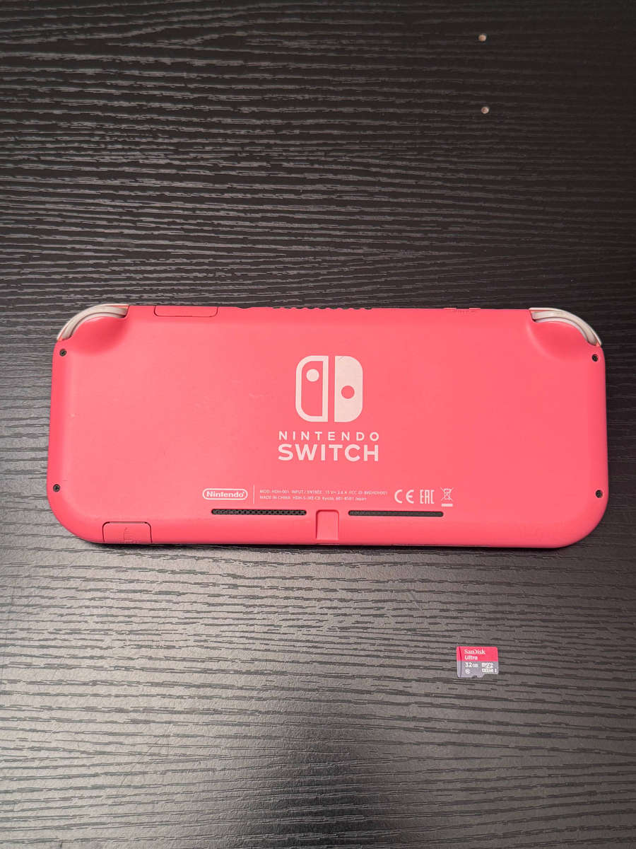 Nintendo Switch Lite 32GB Handheld Console - Coral Pink + 32GB MicroSD Card