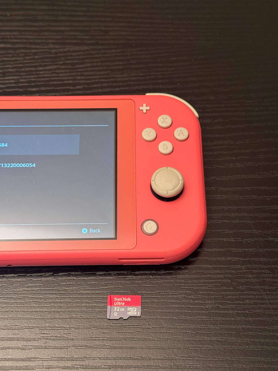 Nintendo Switch Lite 32GB Handheld Console - Coral Pink + 32GB MicroSD Card