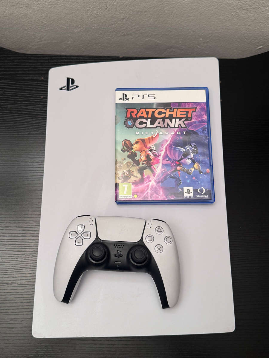 PlayStation 5 Console Disc Edition - White -DualSense Controller - Rocket Clank PS5