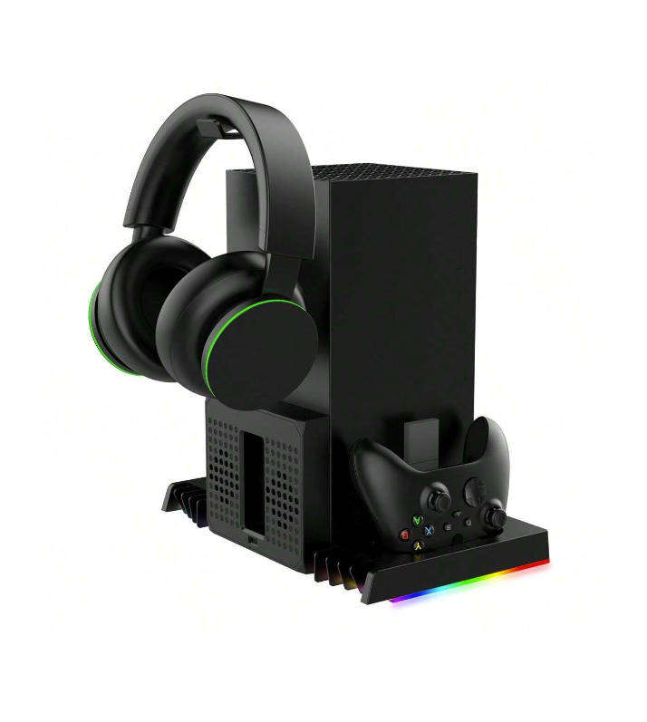 iPega Xbox Series X 6-in-1 Vertical Stand  Cooling Fan  Dual Charger  Headset  Game Storage