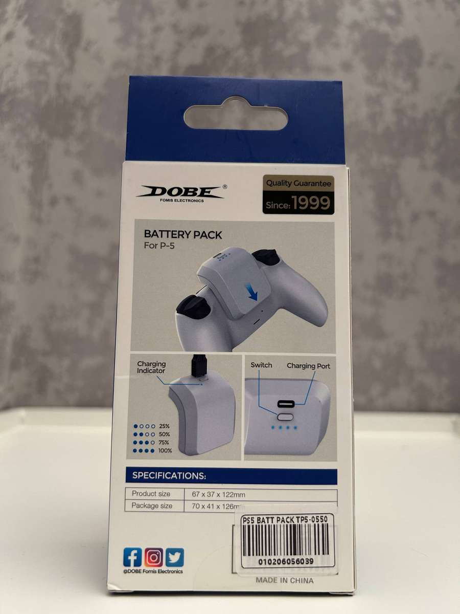 PlatStation 5 DualSense Rechargeable Battery Pack  DOBE  1500mAh High Capacity  USB-C Charging