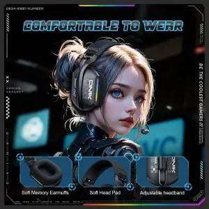 ONIKUMA GT808 Three-Mode Wireless Gaming Headset  Black
