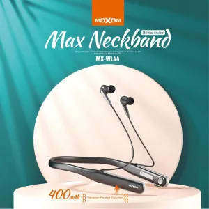 Moxom Max Neckband Wireless Headset MX-WL44 - Deep Bass, 400mAh Battery