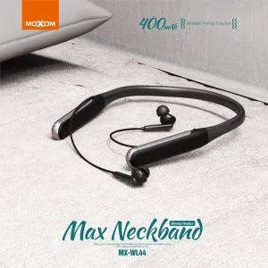Moxom Max Neckband Wireless Headset MX-WL44 - Deep Bass, 400mAh Battery