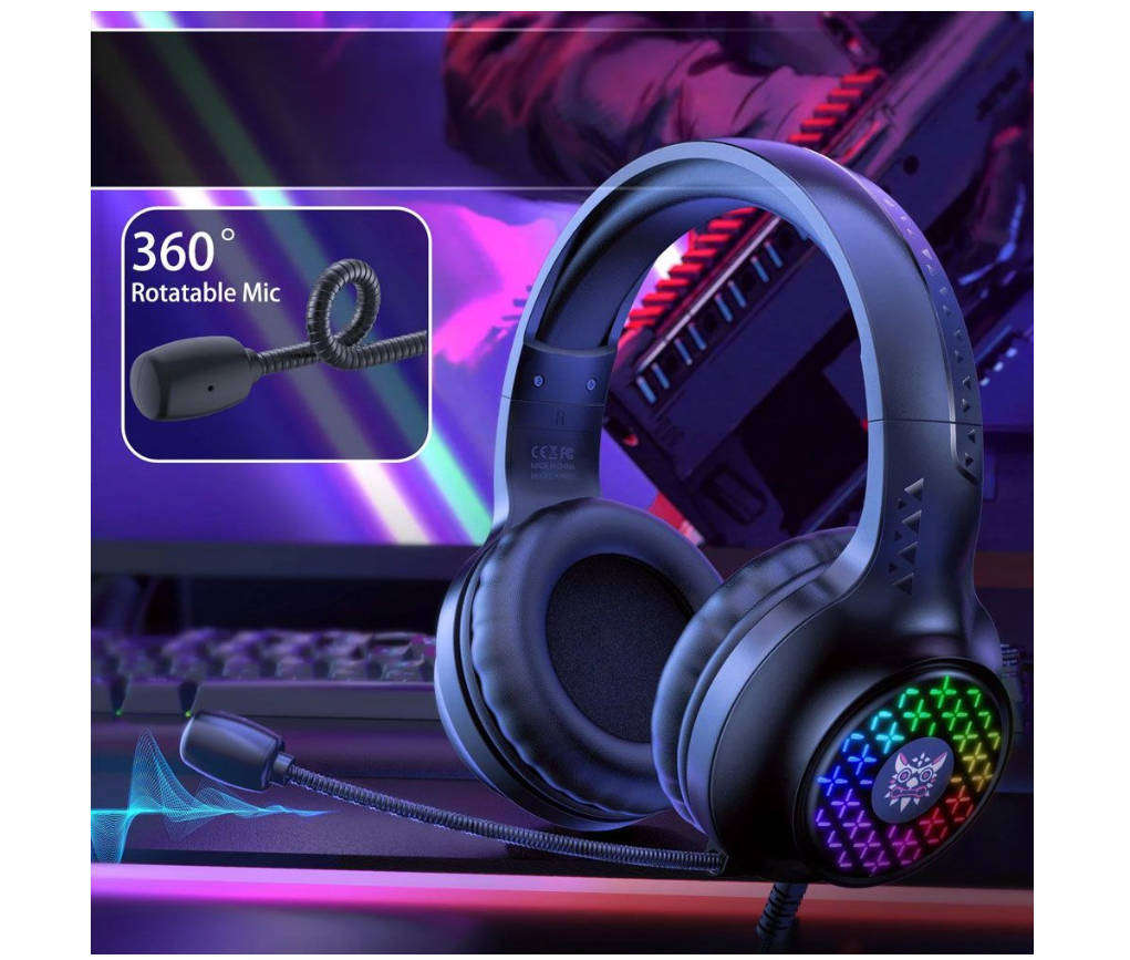 Onikuma X7 Pro Wired Gaming Headset - RGB, Noise-Cancelling Mic