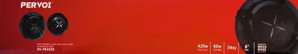 Pervoi 16cm (6.3`) 3-Way Mega Bass Coaxial Speakers XS-FB1630