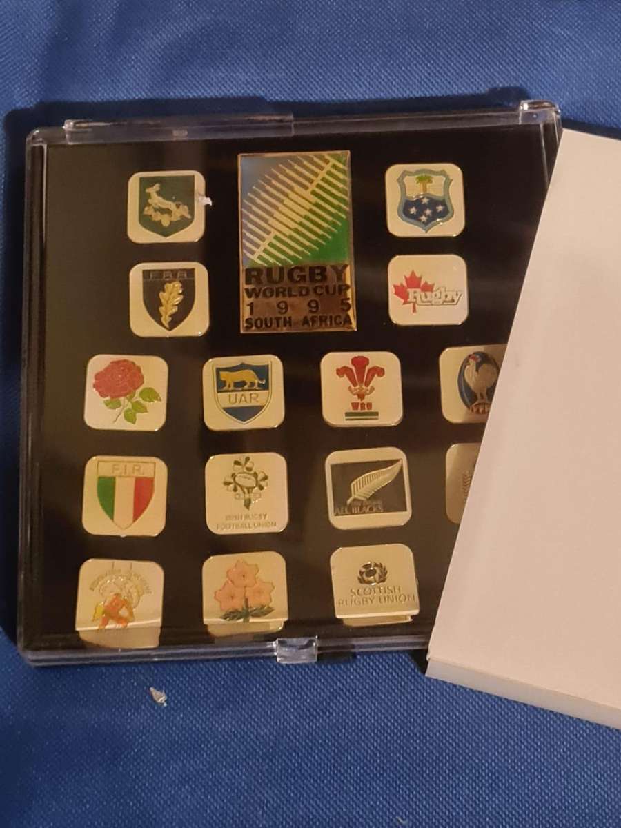 17 collectible rugby pins