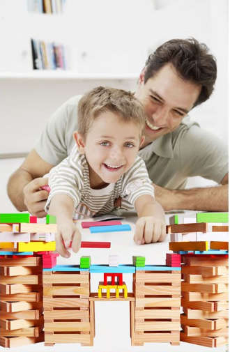 150-Piece Creative Wooden Building Blocks Set