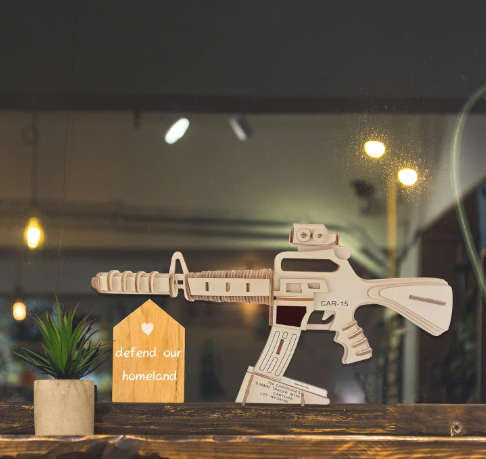 3D Wooden Simulation Model Kit (CAR-15 Style)