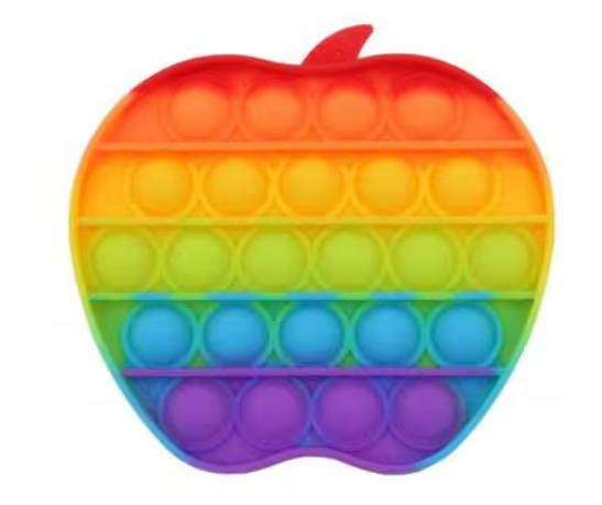Apple-Shaped Rainbow Pop Fidget Toy