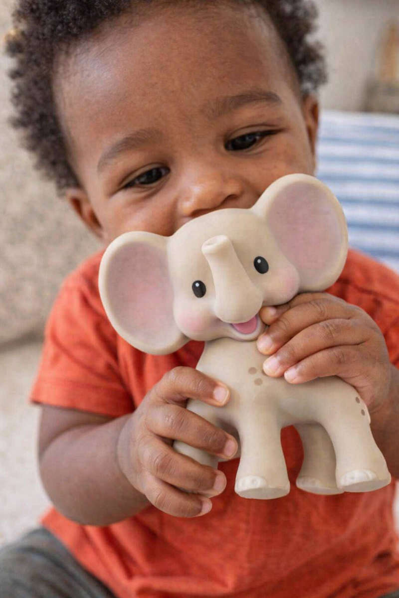 Soft Elephant Teething Toy for 0+ Months (With Sound)